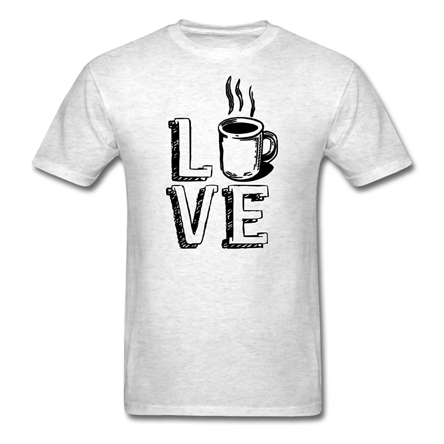 Мужская футболка Love Coffee Java красивая с коротким рукавом и принтом 2018|men t-shirt|men