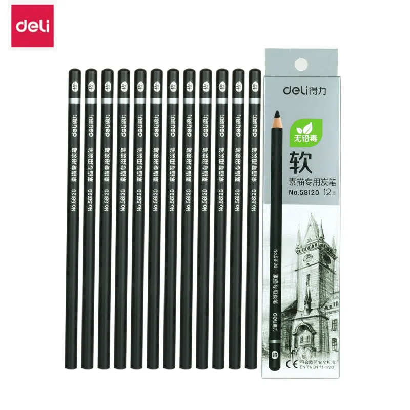 Deli Sketch Charcoal Pencil Set Hard Medium Soft Carbon Sketching Artist Pencils Painting Charcoal Pencil Artists Drawing Set
Deli Sketch Charcoal Pencil Set Hard Medium Soft Carbon Sketching Artist Pencils Painting Charcoal Pencil Artists Drawing Set