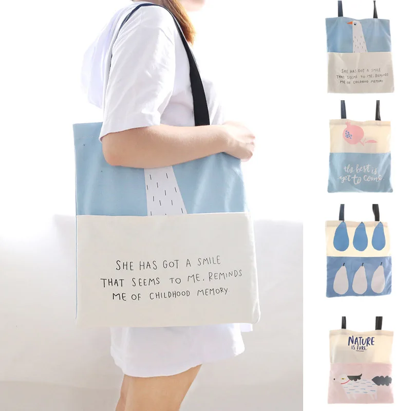 2018 New Fashion Cute Cartoon Printed Casual Handbag Lady Girl Students Canvas Travel Shopping Bags Women Female Shoulder Bag | Багаж и