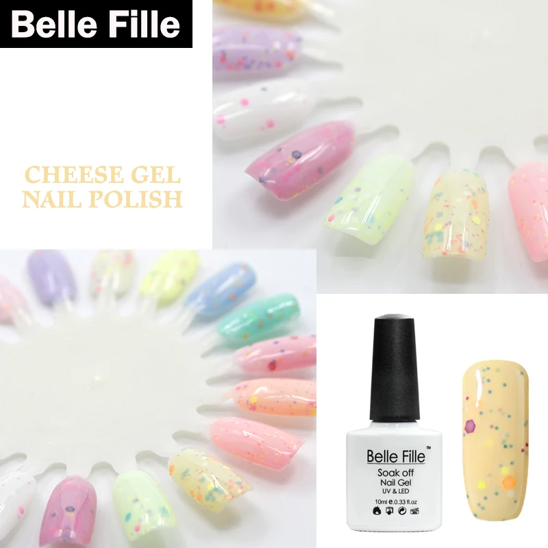 BELLE FILLE сырный гель лак для ногтей Nail Art профессиональный блеск Soak Off | Гель для ногтей -32814673818