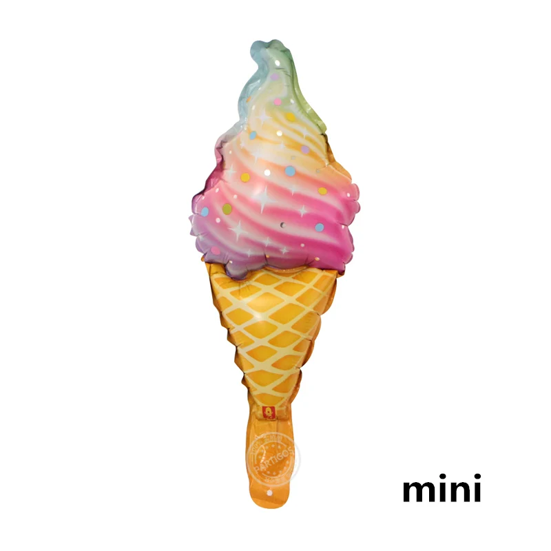 rainbow ice cream 1 шт. мини лед сливочный пончик воздушные шары хот-доги гамбургер пицца шар 22 дюймов 4D сладости шар День Рождения Декор закуски поставки - Цвет: rainbow ice cream