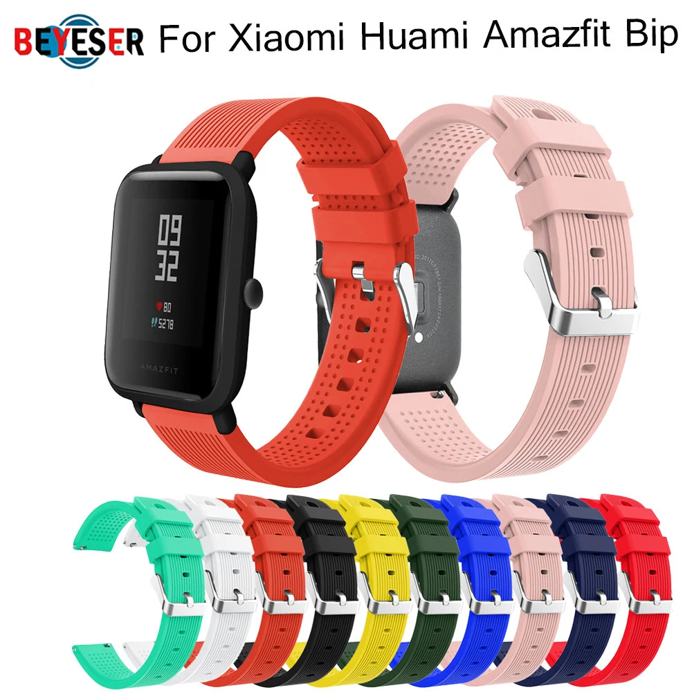 

Ремешок силиконовый для Xiaomi Huami Amazfit GTR 42 мм Bip BIT PACE Lite Youth Watch, 20 мм