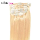 Модные женские предварительно цветные бразильские накладные волосы на клипсе, прямые волосы с полной головкой, 9 шт. в комплекте с 17 заколками, не Реми