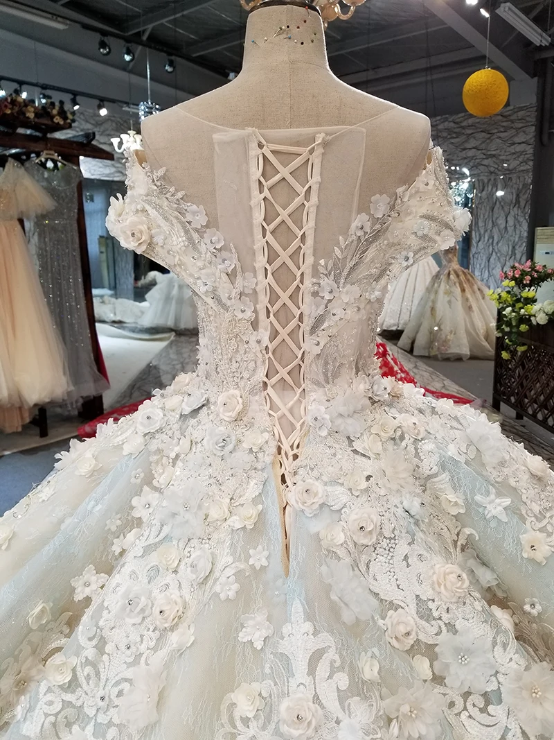 LS05000 puffy мантия шарика мантии шарика платья вечера O-шеи зашнуруйте вверх-назад заднее официально платье партии с длинним поездом дизайн