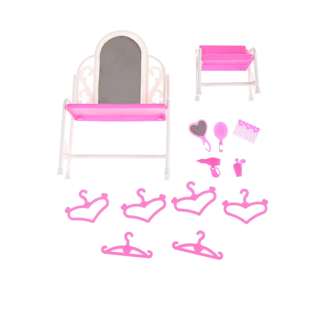 1 компл. вешалки для стульев на стол набор макияжа кукол девочек игровой домик