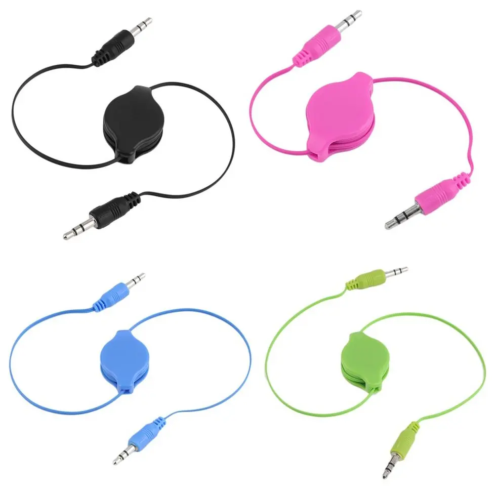 2PCS Green 3.5mm Male to Aux Auxiliary Retractable Stereo Jack Audio Cable Cord |