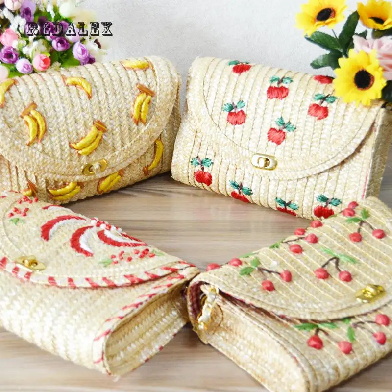 New Beach Bag For Summer Chain Women Messenger Bags Bohemian Style Mini Straw Weave Shoulder Crossbody Square Bolsos | Багаж и сумки