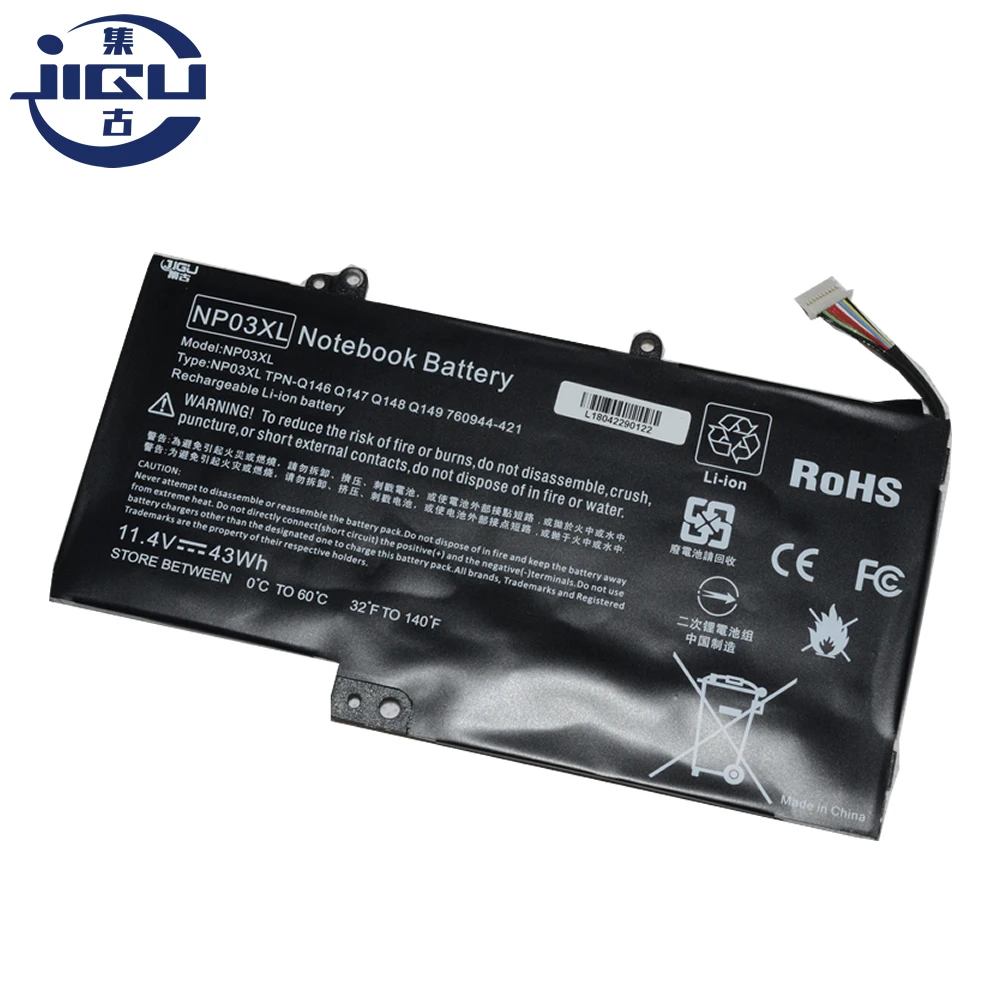 Аккумулятор JIGU для ноутбука Φ NP03XL Q147 Q148 Q149 HP ENVY 15 U x360 u010dx Pavilion 13 a000ns a010dx