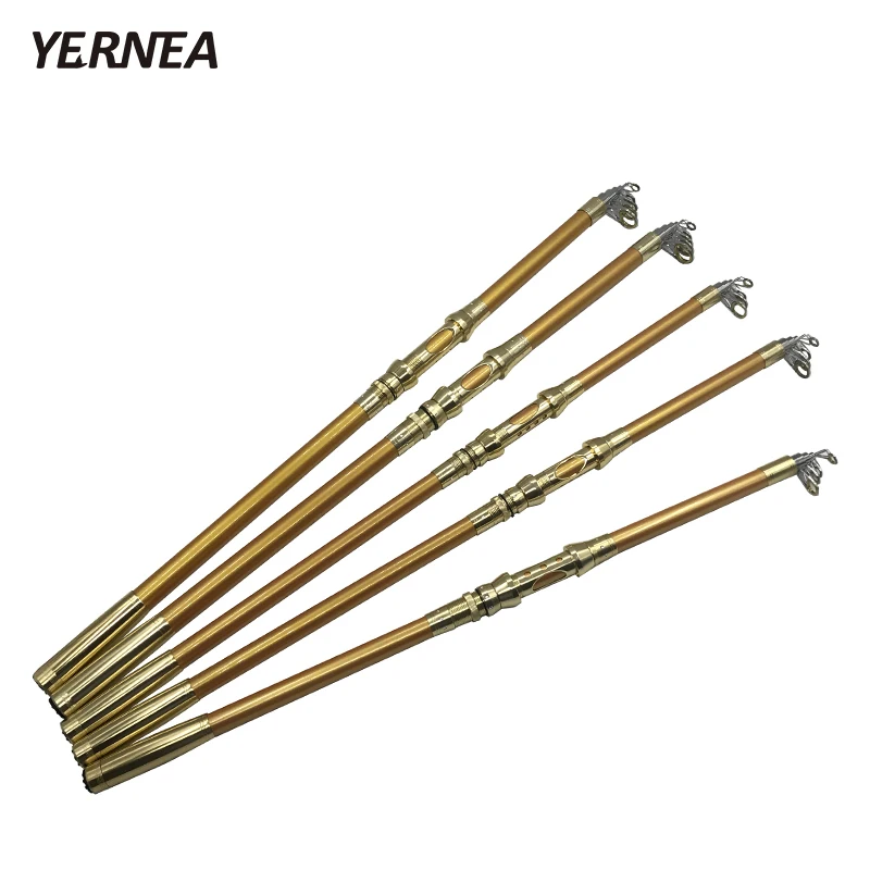 Yernea Golden Spinning Fish Hand Fishing Tackle Sea Rod Ocean Carbon Carp 2.1M 2.4M 2.7M 3.0M 3.6M Telescopic Rods | Спорт и