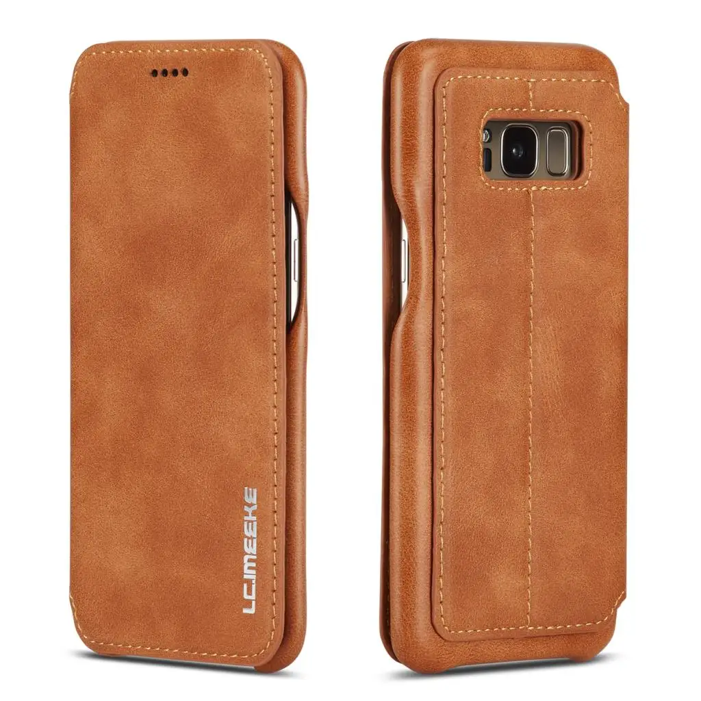 Магнитный притяжение флип чехол ультра тонкий для Samsung Galaxy S8 + S8Plus бизнес ретро