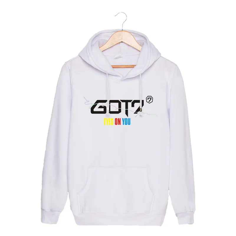 KPOP/Корейская мода GOT7 новые хлопковые толстовки с капюшоном и надписью глаза на