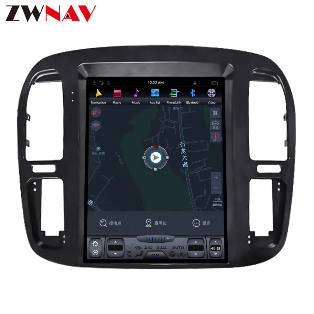 Автомобильный DVD плеер tesla style на Android 7 1 с большим экраном для Toyota Land Cruiser lc100 1998 2002