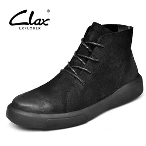 CLAX Мужские ботинки модные Повседневное кожаная обувь с высоким берцем из натуральной кожи desert загрузки Мужской chaussure homme большой Размеры