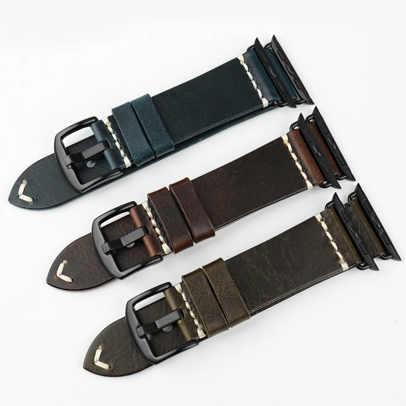 Top Leather Strap For Apple Watch Band 45mm 41mm 44mm 40mm 42mm 38mm Series 7 6 SE 5 4 3 iWatch Bracelet Watchband