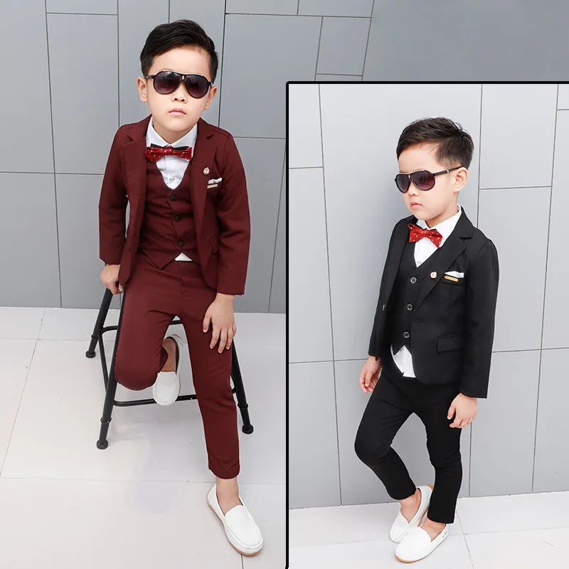ActhInK New Design Flower Boys Wedding Suit 3PCS Party Christmas Costume Gentle Spring Formal Clothing Set Kids Suits | Детская одежда