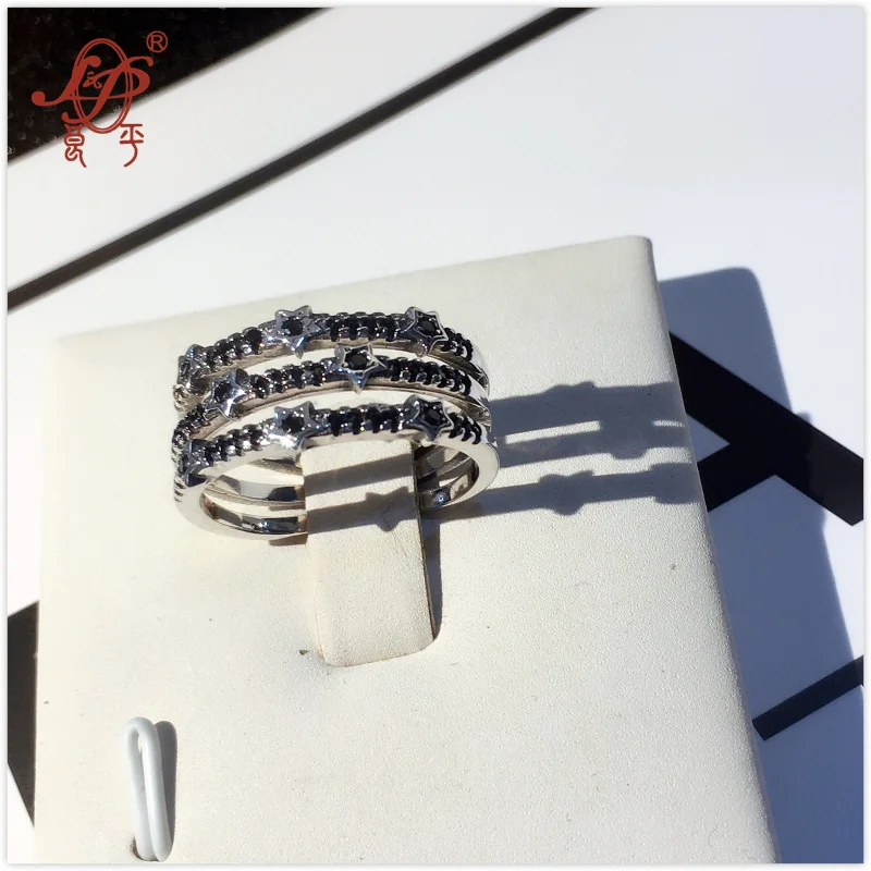 L&ampP 100% 925 Sterling Silver Mix Macth Rings For Women Hot Sale silver Stars Ring Fashion Punk Style Brand Fine | Украшения и