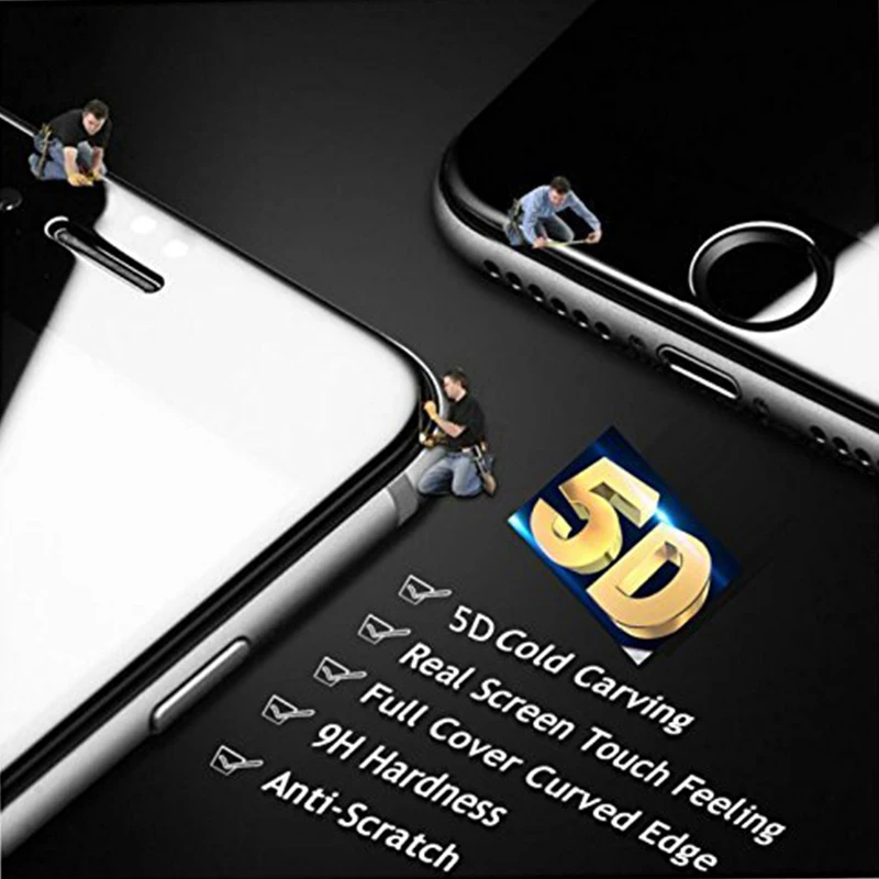 Защитная пленка из закаленного стекла Ascromy 5D с полным покрытием для iPhone X 8 7 6 s plus