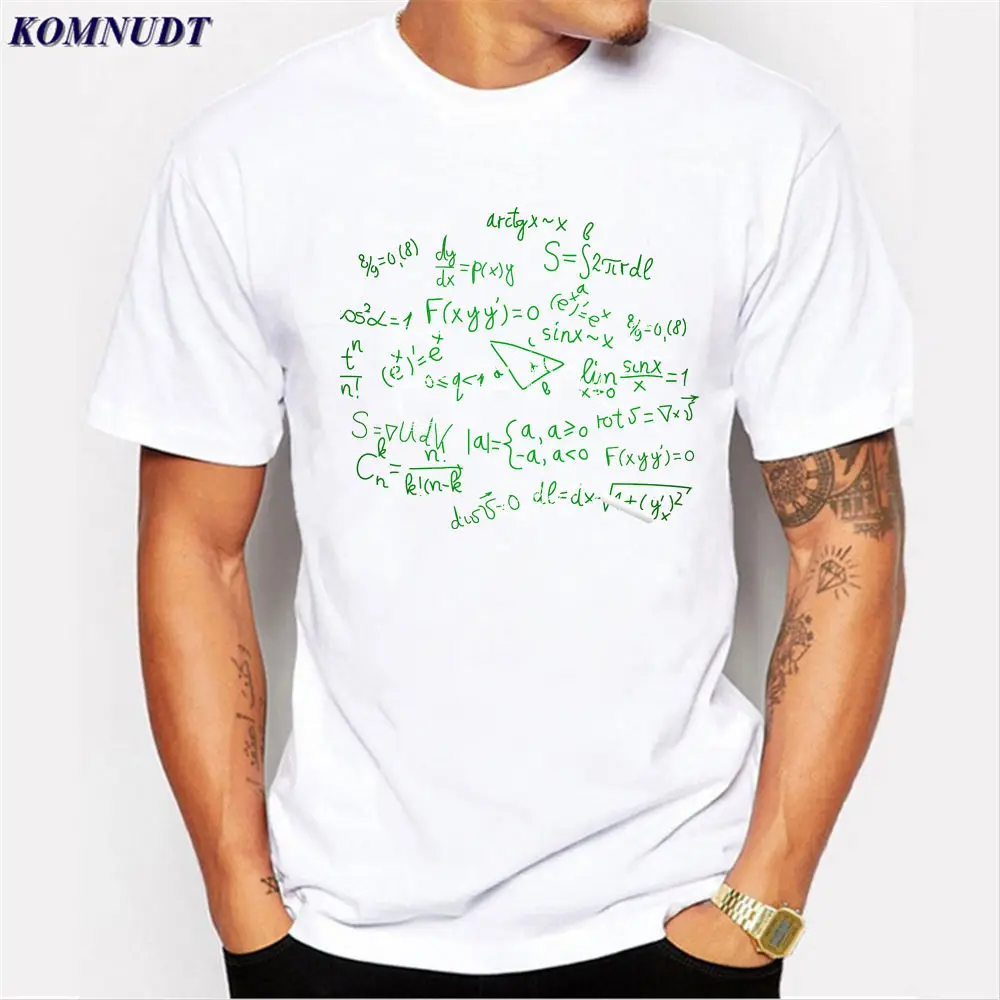 2018 2017 Новая мода Для мужчин футболка математические Функция науки физического