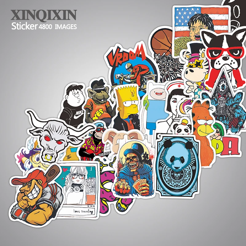 

4800pcs Stickers Mix Style Funny Cartoon Decal Fridge Doodle Snowboard Luggage Decor Jdm Brand Car Bike Moto Toys