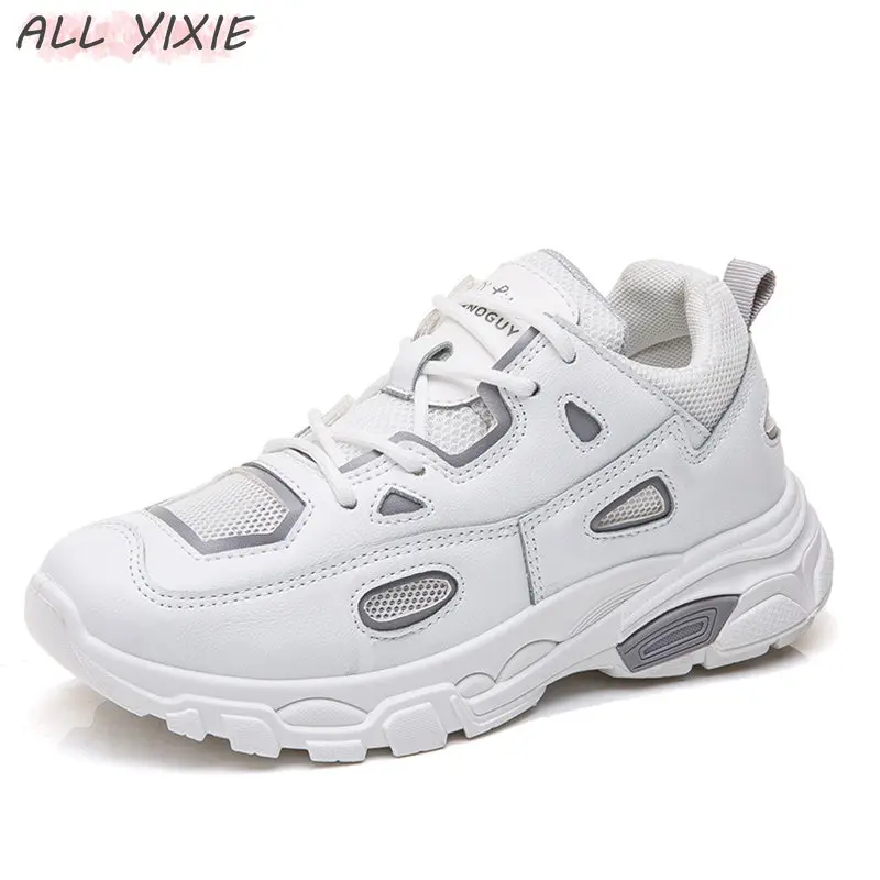 Все YIXIE 2019 новые модные весенне-летние сетчатые черные дышащие женские кроссовки