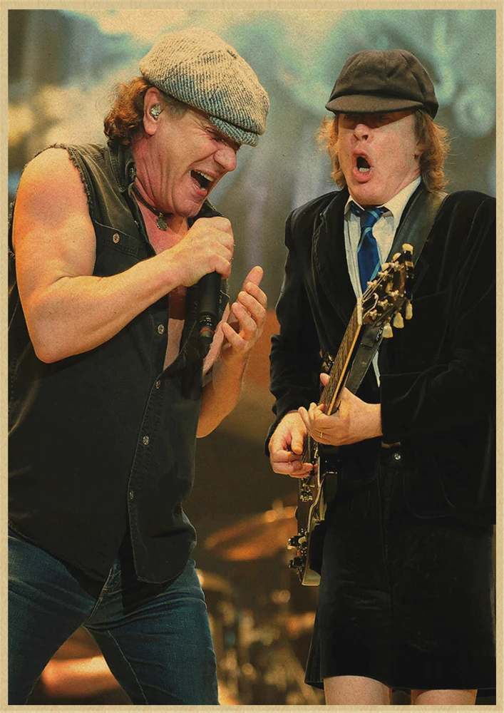 Рок-Группа ACDC Malcolm Angus крафт-бумага винтажный настенный плакат стикер
