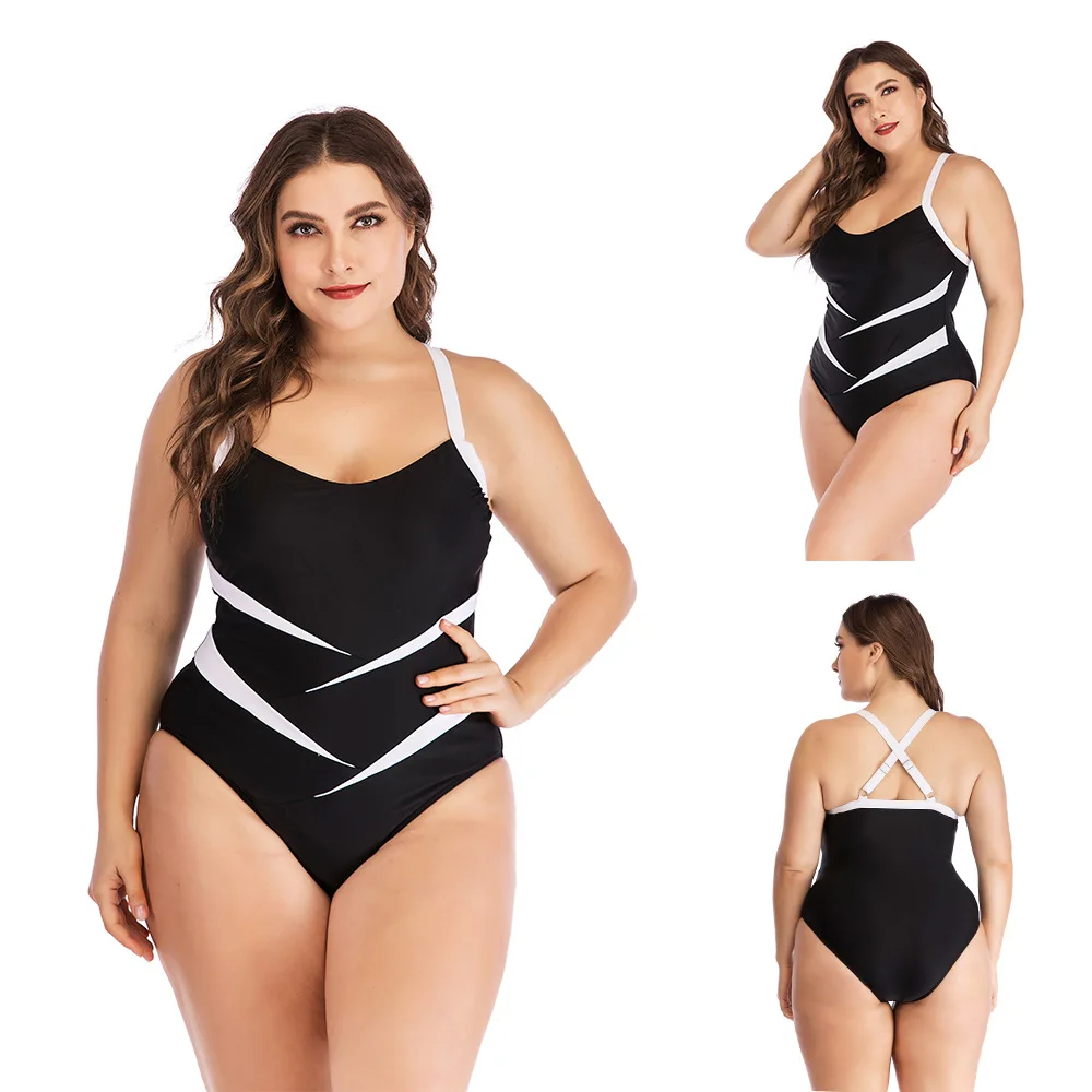 Полоса 5XL размера плюс купальники Одна деталь монокини для Для женщин большой