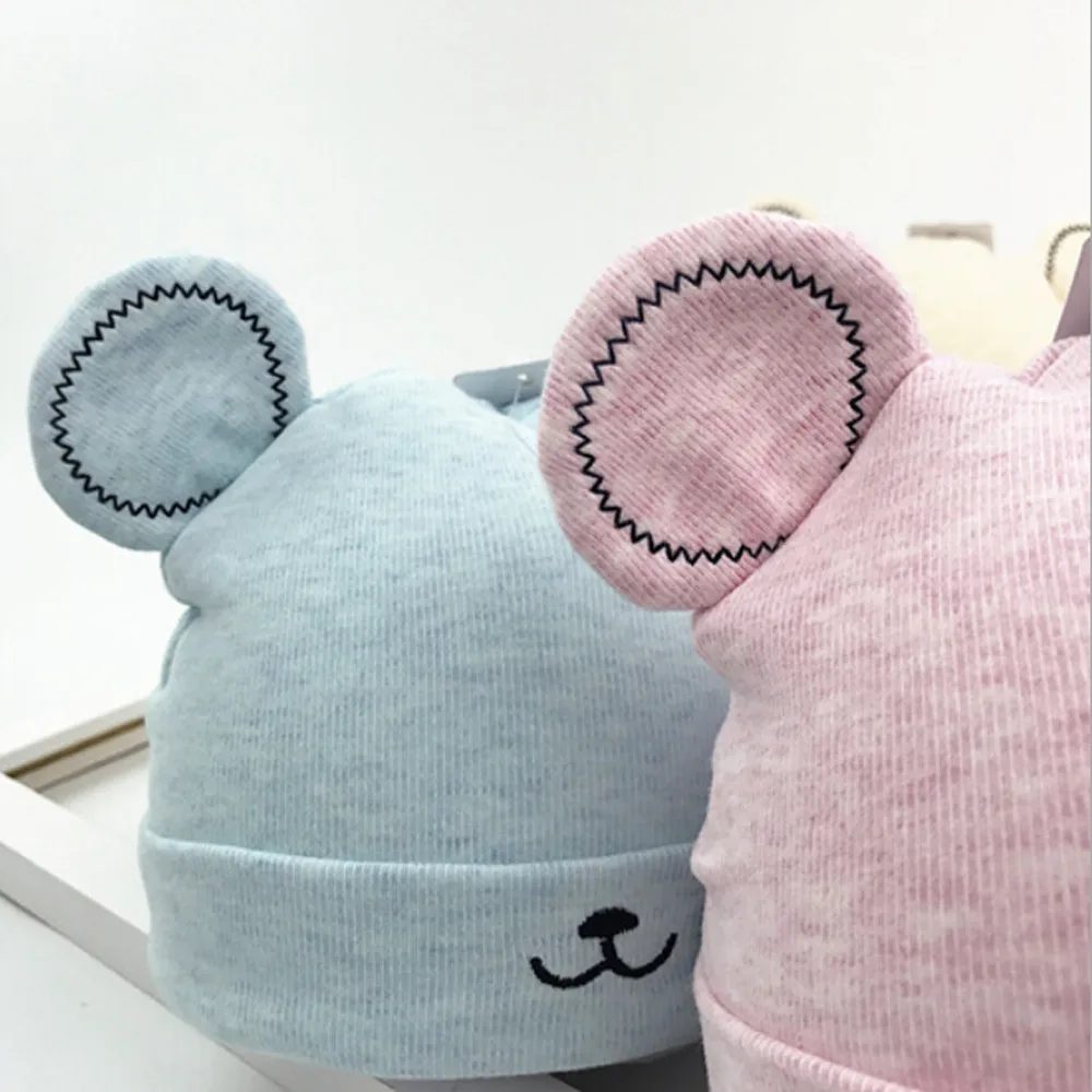 1PC Hot Sale Winter Soft Elastic Cute Ears Boy Kids Baby Wool Knit Cartoon Bear Girl Comfortable Warm Children Hat | Детская одежда и