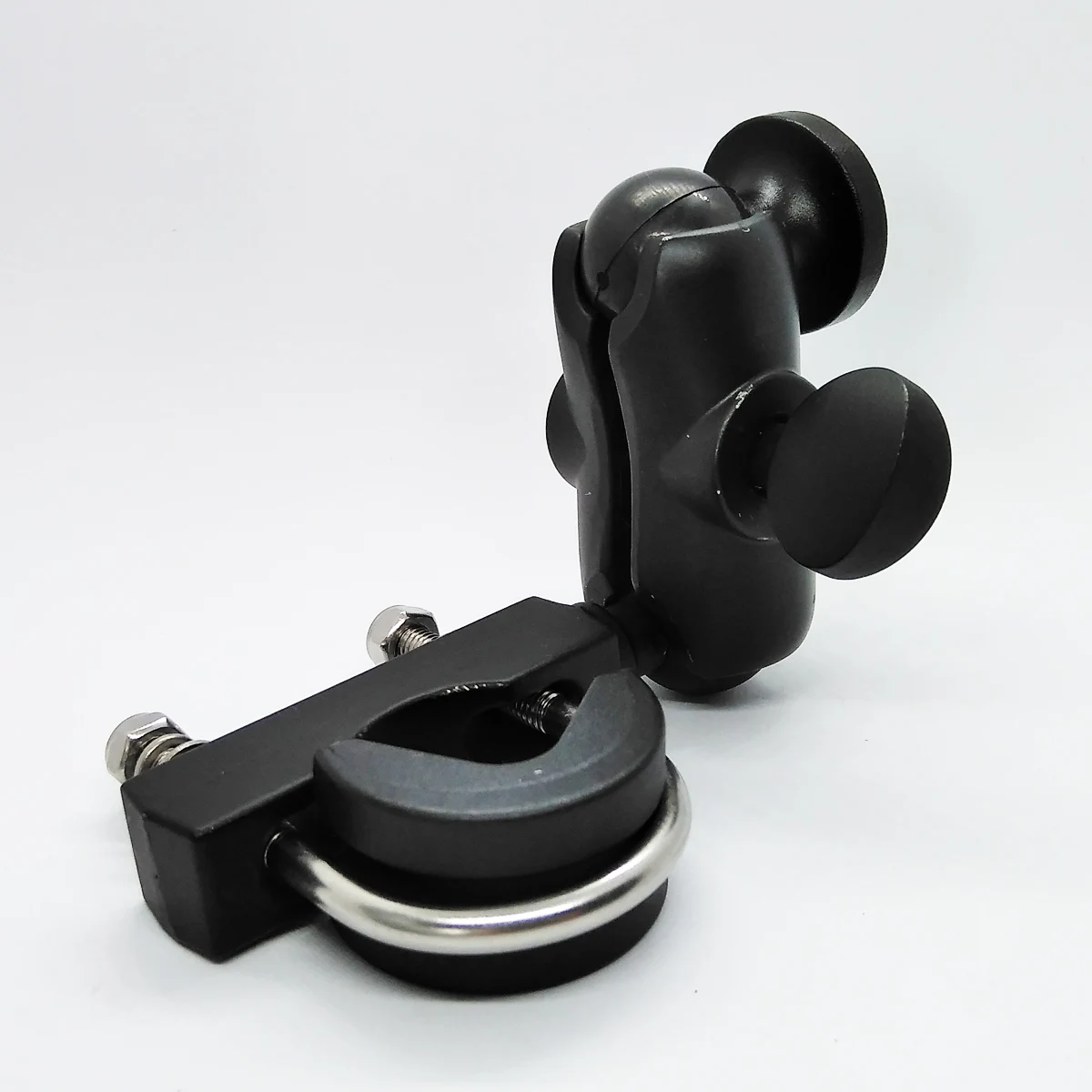 Motorcycle Bar Mount Double Socket Arm with 1'' Rubber Ball 1/4''-20 Thread Adapter for GoPro(Adapter Gopro Included) |