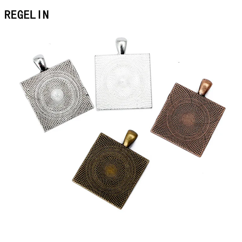 

Новые квадратные Подвески REGELIN, основы для кабошонов, безельные лотки, подходят для стеклянных кабошонов 25 мм, кабошонов, подвесок своими ру...