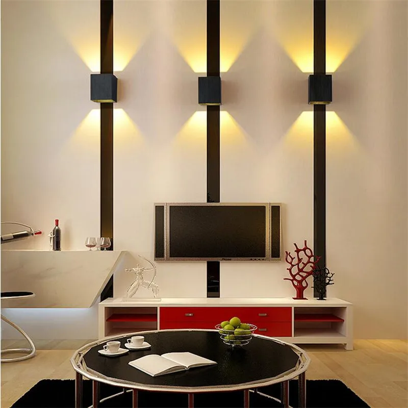 Современная короткая Алюминиевая СВЕТОДИОДНАЯ настенная лампа 3 Вт для гостиной