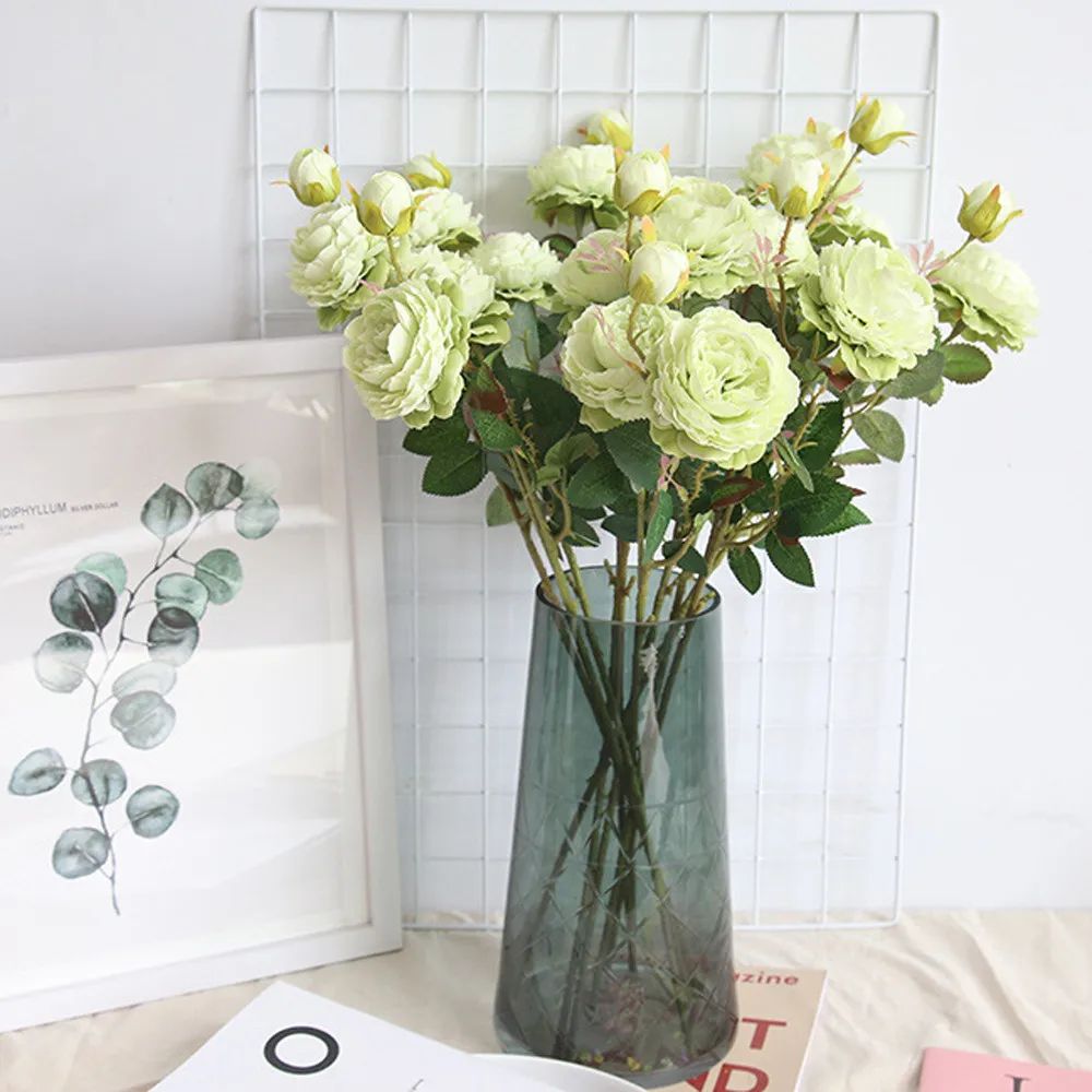 2019 искусственные цветы поддельные Западная Роза пион Свадебный букет украшение