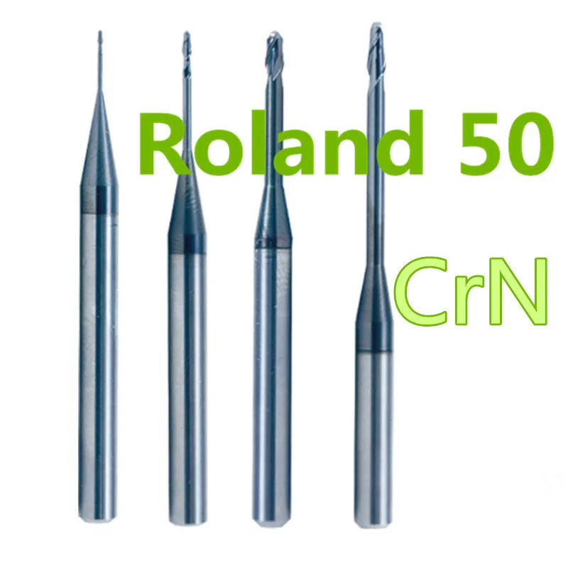 5 PCS/lot Zirconia Roland 50 Carbide Milling Burs Machine 0.6/1.0/2.0mm Length 50mm CrN Material For Wax PMMA Block | Красота и