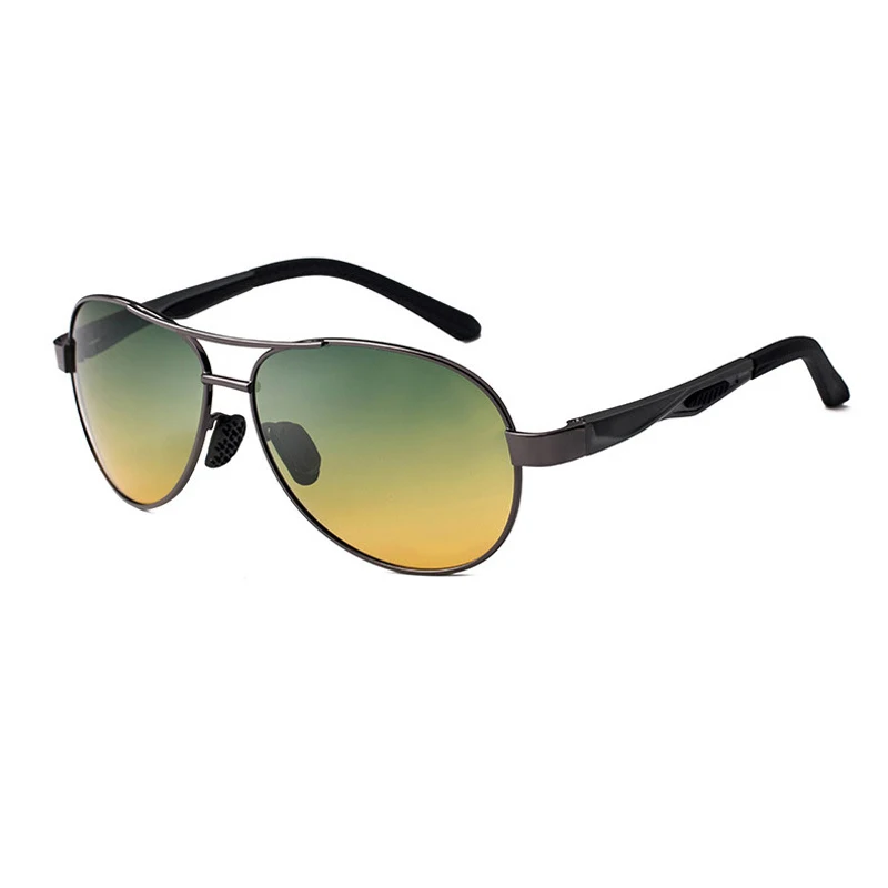 

Мужские поляризационные солнцезащитные очки с градиентными зелеными линзами UV400 Солнцезащитные очки для вождения металлическая оправа с к...