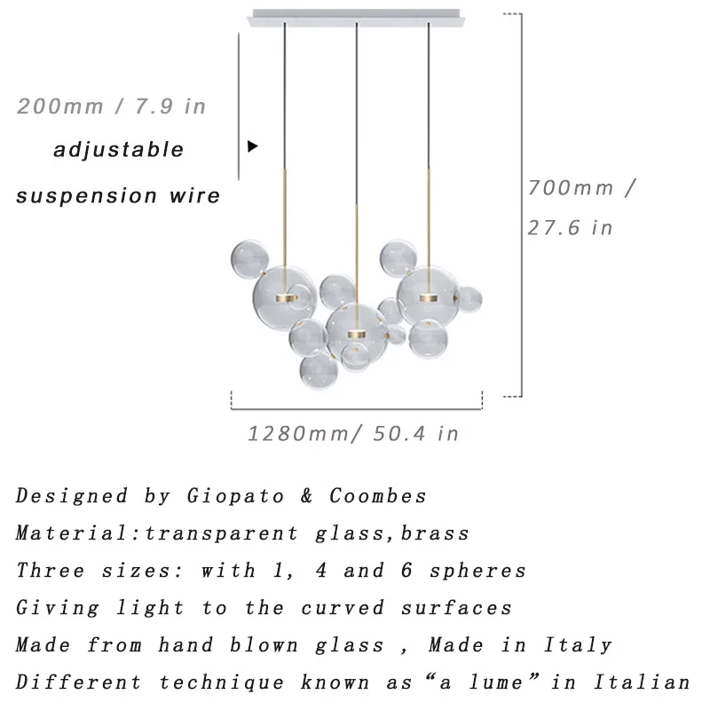 TZ Modern Bolle Pendant Lamp Glass Lampshade Bubble Light For Parlor Iron pendente industrial lustre industriel | Лампы и освещение