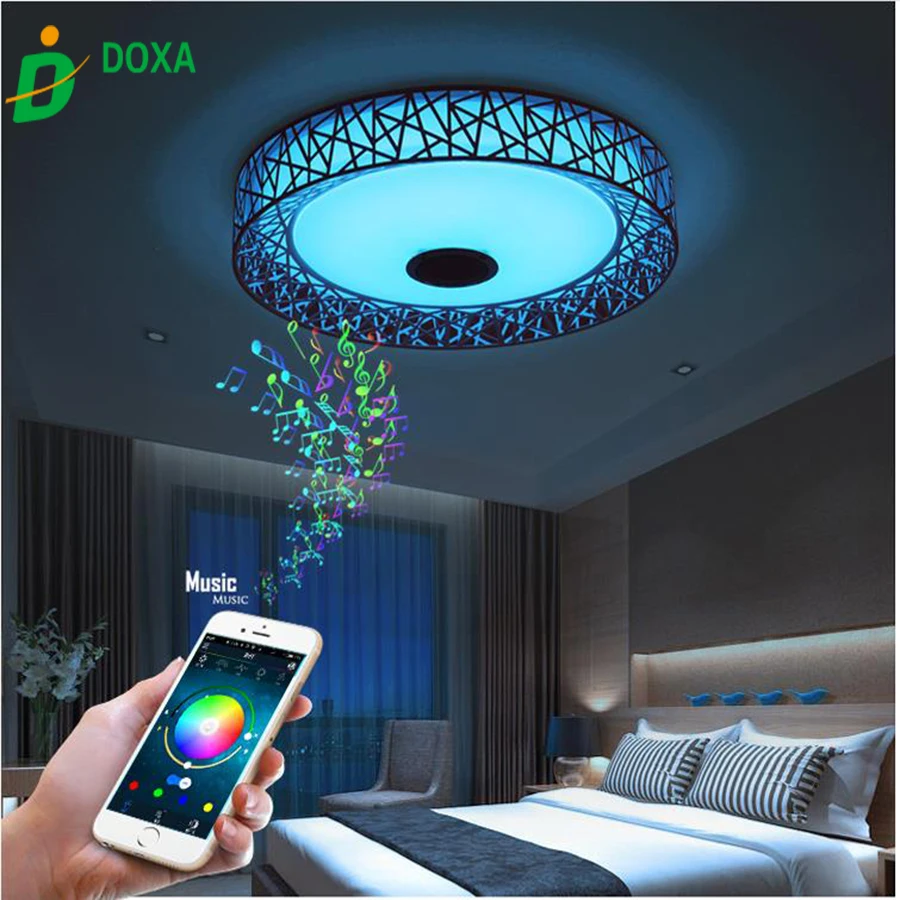 2017 RGB с регулируемой яркостью Bluetooth APP Управление Беспроводной музыка потолочный