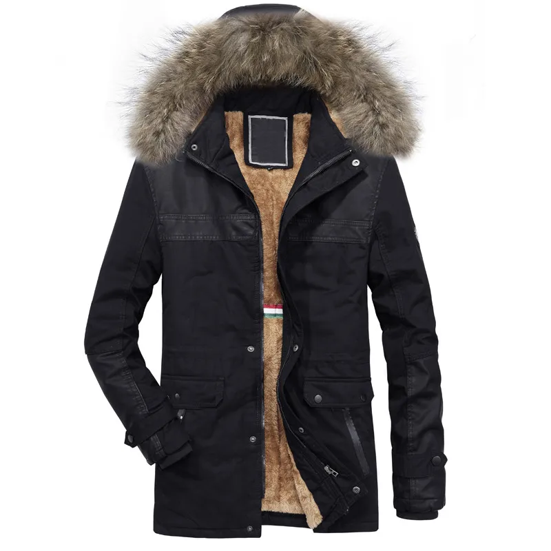 Covrlge Winter New Parka Jacket Men Plus Velvet Thickening Warm Windproof Men's Casual Hooded Coat Size MWM061 | Мужская одежда