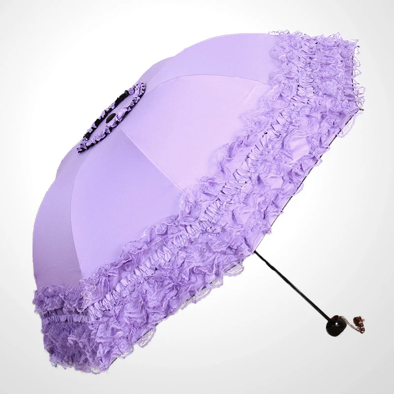 Двухслойные свадебные зонтики кружевной зонтик с цветами женский отличный