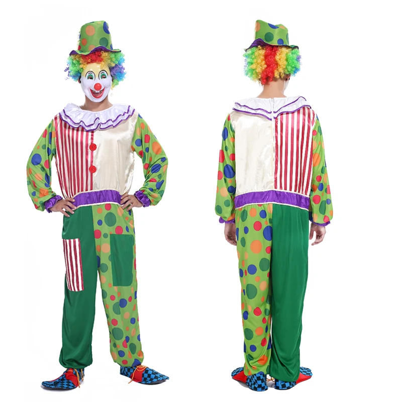 Доставка AliExpress костюм для косплея на Хэллоуин клоуна взрослых одежда