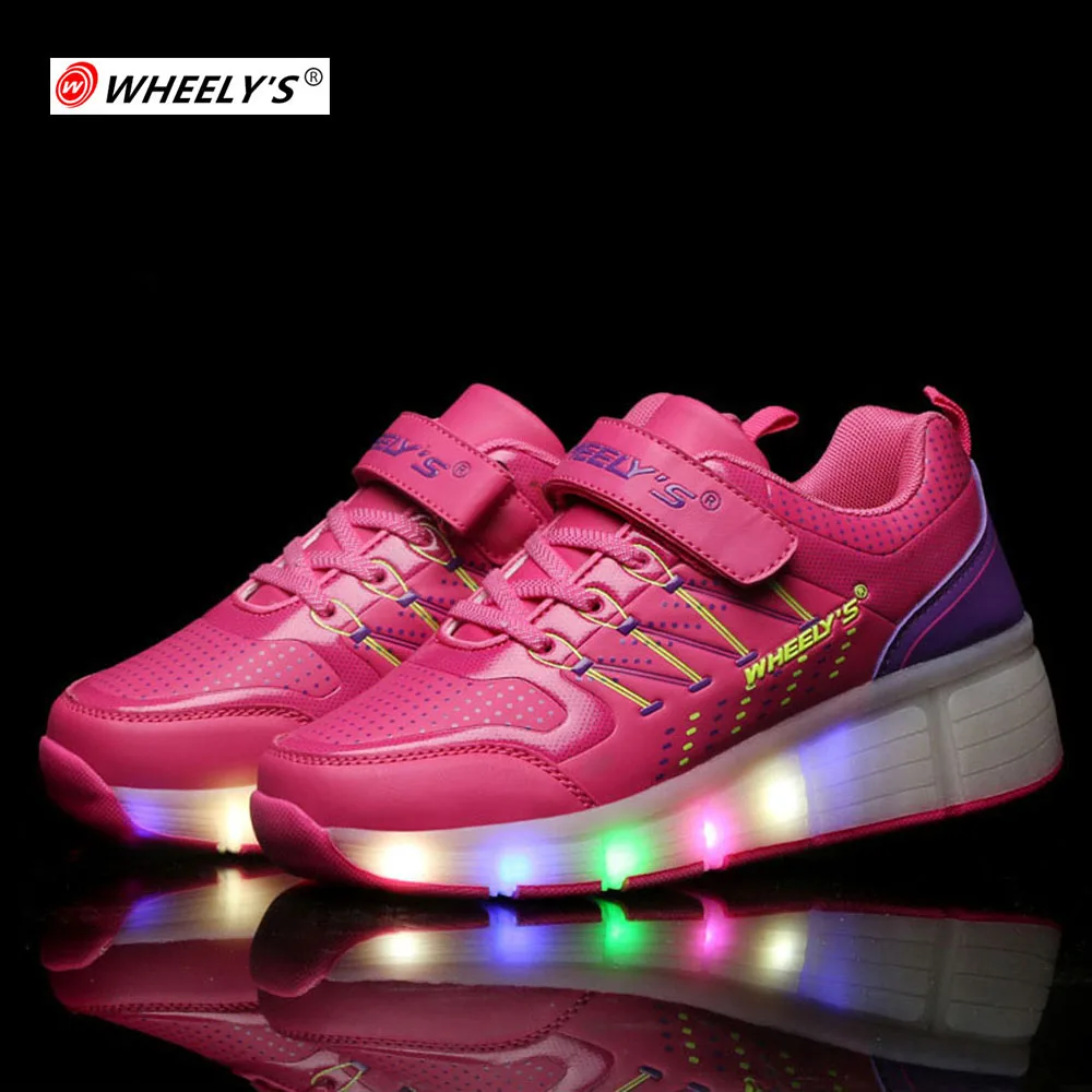 2019 Детские светящиеся кроссовки Heelys с колесами детские роликовые коньки туфли со