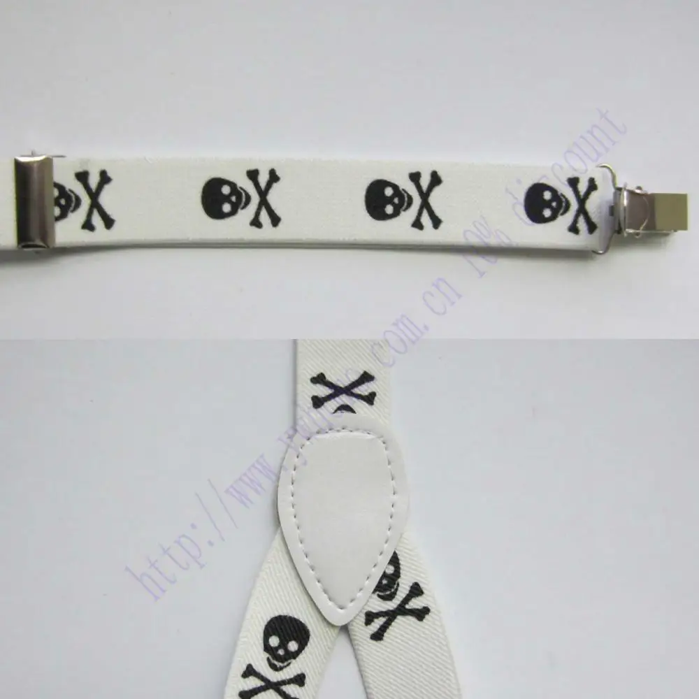 

Skull Braces For Women Men Unisex Clip-on Braces Elastic Slim Suspender Y-back Suspenders BS005_Color10