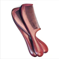 hot sale anti static handicraft natural violet wood sandal hair combs fine comb round handle wooden detangling hair combs brush