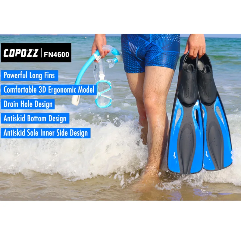 Copozz длинные плавники перепонки Дайвинг ласты обучение бассейн Aletas Nadadeira мужские