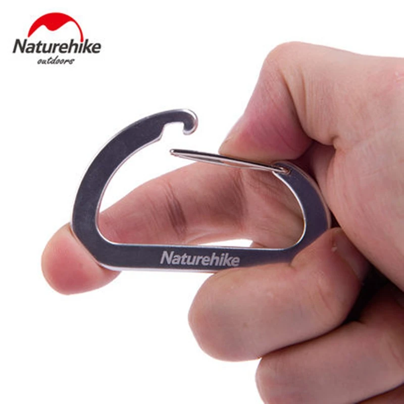 4 Pcs Naturehike Flat D Shape Camping Carabiner Aluminum Survival Equipment EDC Paracord Buckles Hooks Key Chain 6.5cm|chain hook|chain keychain c |