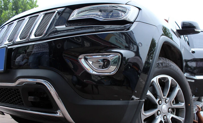 Подходит для Jeep Grand Cherokee ABS пластик передний противотуманный светильник накладка 2 шт. аксессуары наружные планки