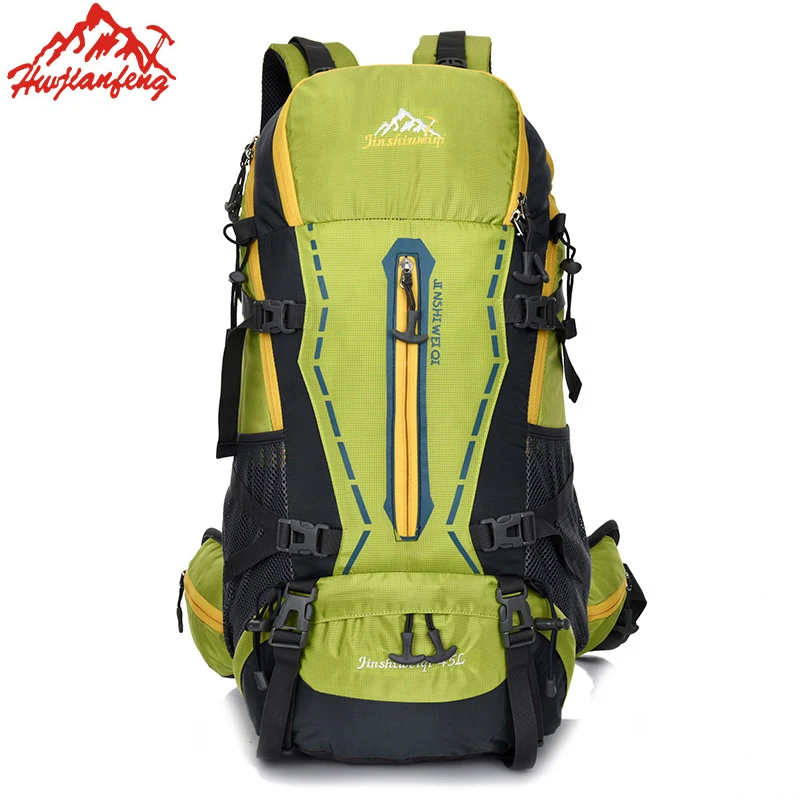 HUWJIANFENG 45L Large Capacity Climbing Cycling Backpack Military Camping Waterproof Nylon Outdoor Hiking Travel Packs Rucksack |
