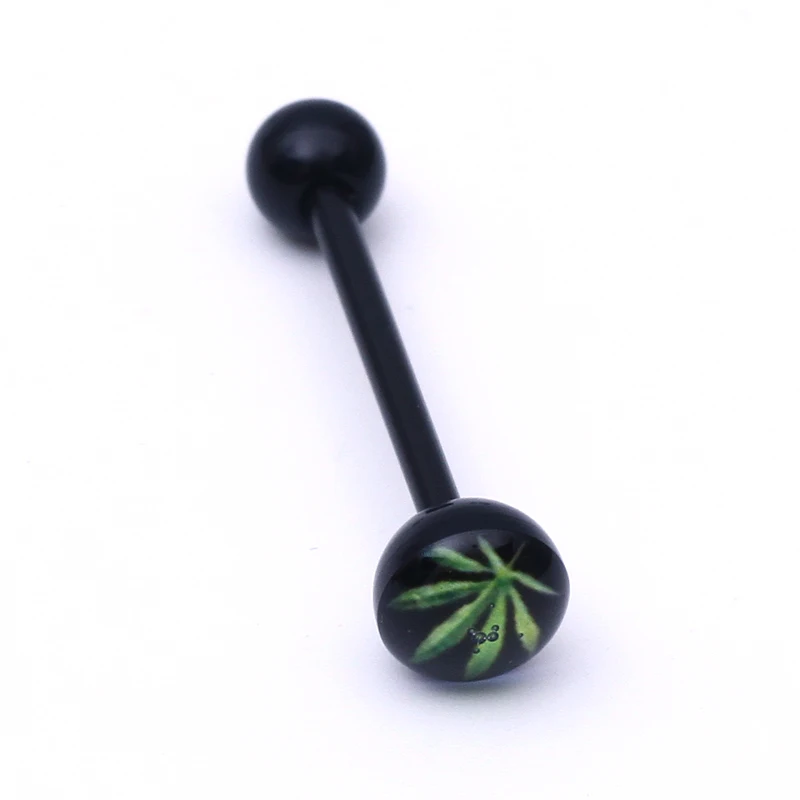 Черное мягкое кольцо с логотипом и языком светящееся акриловое для сосков