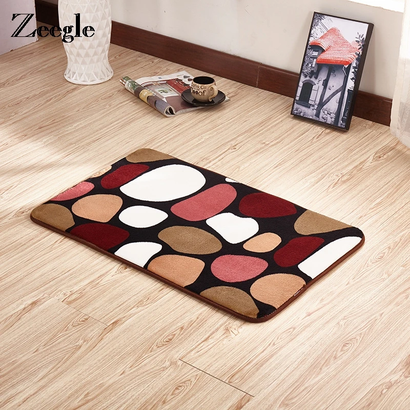 Zeegle камень Печатных Входная Дверь Non slip Спальня ковры Ванная комната впитывающие