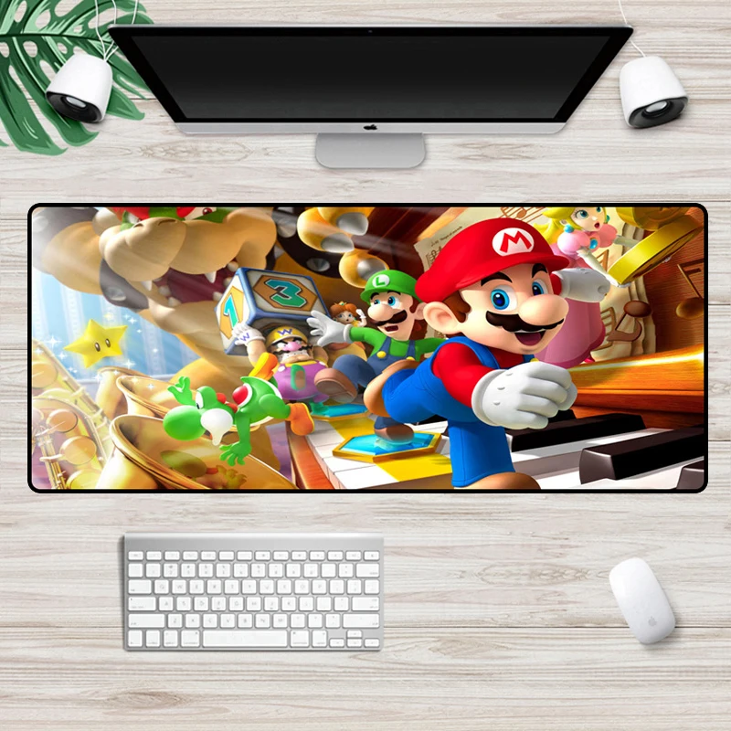 Супер Марио Коврик для мыши компьютер большой 70x30 см резиновый игровой коврик для мыши фиксирующий край нескользящий коврик для клавиатуры XXL коврик для ноутбука