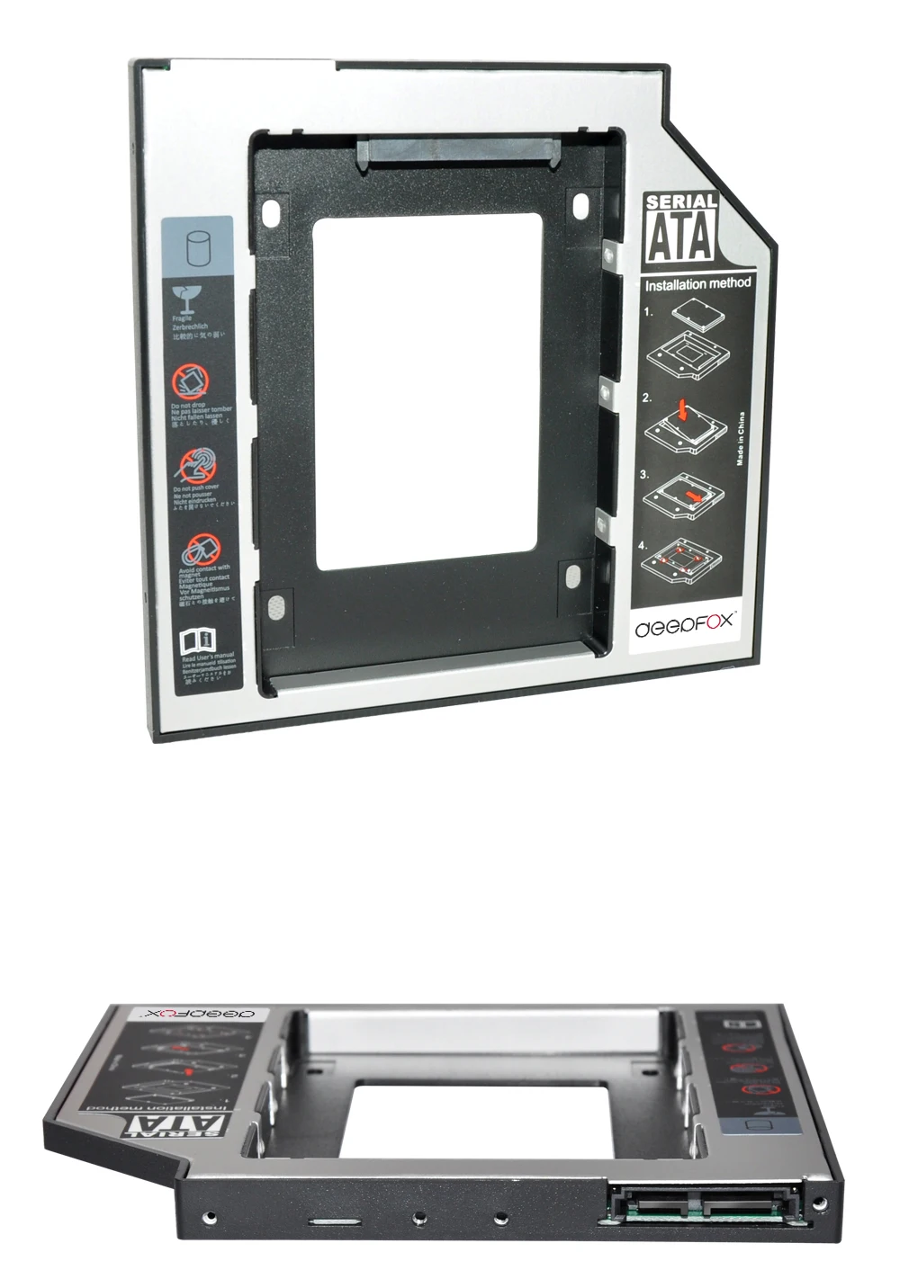 DeepFox алюминиевый 2nd HDD Caddy 9,5 мм SATA 3,0 для 2," SSD жесткий диск чехол для драйвера корпус DVD CD-ROM адаптер Optibay