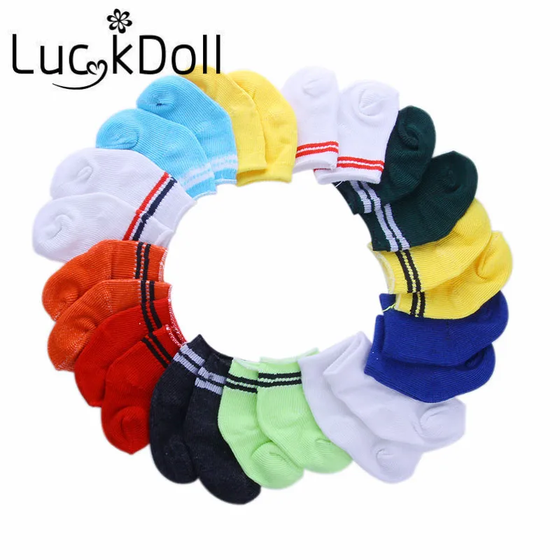 

Носки LUCKDOLL в полоску, размер 18 дюймов, американская кукла 43 см, аксессуары для одежды, игрушки для девочек, подарок на день рождения